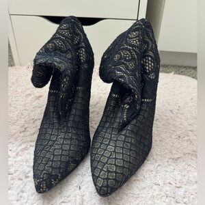 Steve Madden black lace ankle boots